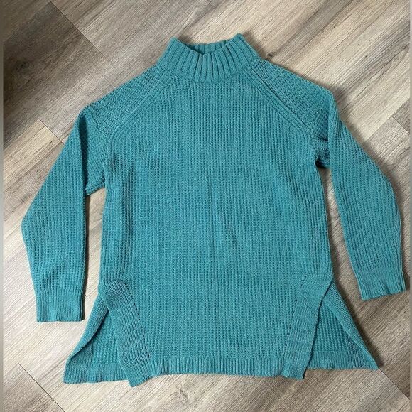 A NEW DAY | Set of 2 Oversized Chenille Split Seam Sweaters Teal Green Size M - Picture 1 of 10